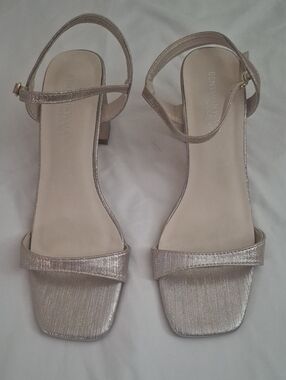 Benjamin Walk Touch Ups Metallic Champagne Ankle-Strap Heels